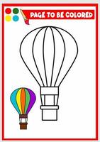 livre de coloriage pour les enfants. montgolfière