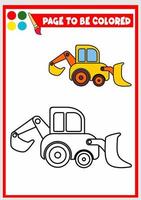 livre de coloriage pour les enfants. véhicule tracteur vecteur