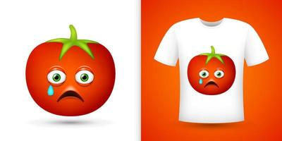 tomate sur chemise blanche. vecteur