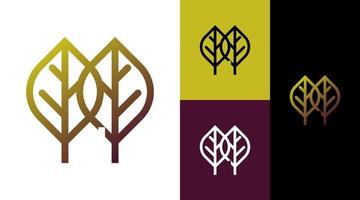 concept de conception de logo maison feuille naturelle vecteur