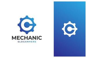 vecteur de conception de logo moderne lettre c gear