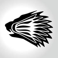 silhouette tête de lion avec volant. logo de badminton vecteur