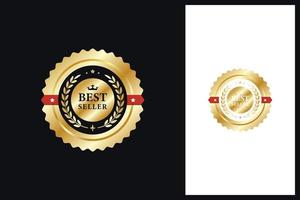 luxe, logo best-seller d'or, insigne, vecteur de conception de médaille