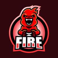 création de logo esport mascotte de feu vecteur