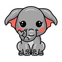 dessin animé mignon bébé éléphant assis vecteur