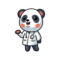 dessin animé mignon petit médecin panda vecteur