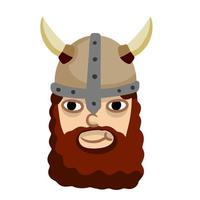 viking. joli visage de guerrier. vecteur