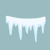stalactite. glace et neige blanche. décoration d'hiver vecteur