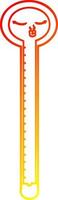 thermomètre de dessin animé de dessin de ligne de gradient chaud vecteur