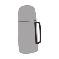 thermos, thermocup. équipement pour le tourisme, le camping, les voyages, la randonnée. illustration vectorielle plane isolée sur fond blanc. vecteur