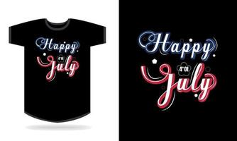 conception de t-shirt joyeux 4 juillet vecteur