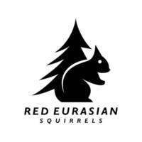 écureuils rouge logo eurasien conçoit icône vecteur