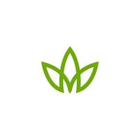 modèle de logo pour fleuriste vert vecteur