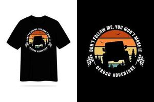 illustration de conception de tshirt voiture aventure tout terrain vecteur