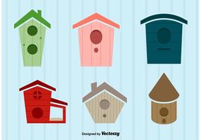 Bird house vector illustrations