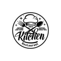 chef de cuisine rétro vintage pour la conception de logo de restaurant de cuisine de cuisine, modèles de chef vecteur
