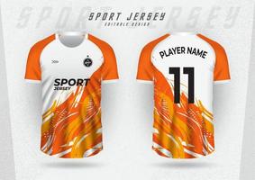 maquette d'arrière-plan pour les maillots de sport, les maillots de course, les maillots de jeux, les maillots de course, les bandes latérales orange. vecteur