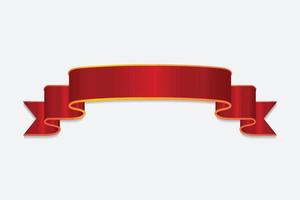 conception de bannière de ruban rouge vecteur