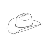 illustration d'icône de contour de chapeau de cowboy sur fond blanc vecteur