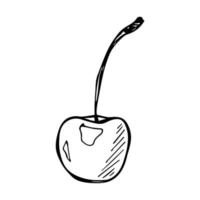 vecteur cerise clipart. icône de baies dessinées à la main. illustration de fruits