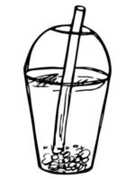 jolie tasse d'eau, de milkshake, de jus ou de soda. illustration de boisson. clipart cocktail simple vecteur