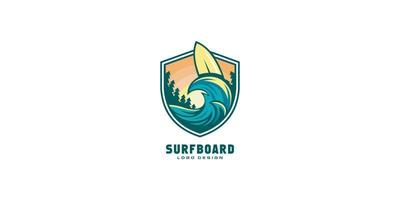conceptions premium de vecteur de logo de planche de surf