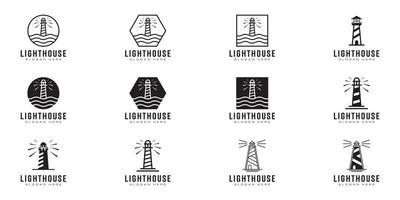 ensemble de conception de vecteur de logo phare