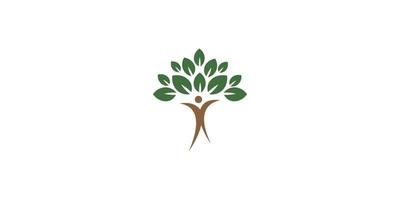 modèle de conception de logo de concept de personnes combinées arbre vecteur