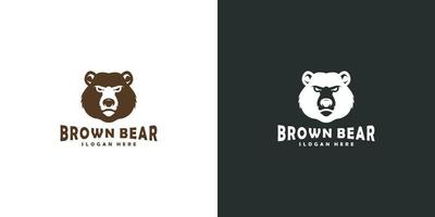 dessins vectoriels de logo mascotte tête d'ours brun vecteur