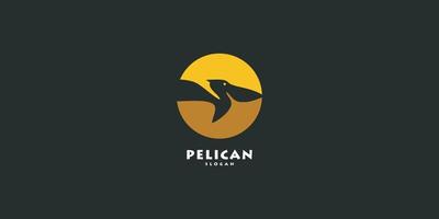 vecteur d'icône logo oiseau pélican
