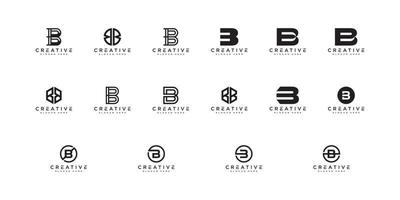 ensemble de lettre initiale b modèle de conception de logo vectoriel abstrait. icône de concept typographique créatif