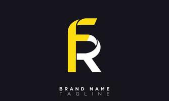 fr alphabet lettres initiales monogramme logo rf, f et r vecteur