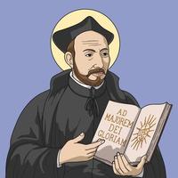 saint ignace de loyola illustration vectorielle colorée vecteur