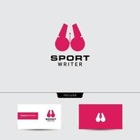 concept de design de logo sport et stylo vecteur