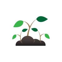 icône de plante et de feuilles. feuille symbole de l'écologie, de l'environnement et de la nature. conception de pictogrammes végétariens et végétaliens. vecteur
