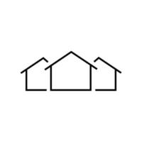 icônes de la maison. éléments basiques. vecteur modifiable. icône plate sous forme de lignes noires sur fond blanc. symbole de la maison en eps10