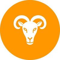 icône de fond de cercle de visage de chèvre de montagne vecteur