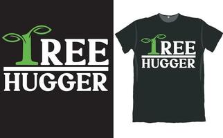 conception de t-shirt amoureux des plantes tree hugger vecteur