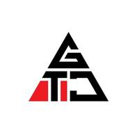 création de logo de lettre triangle gtj avec forme de triangle. monogramme de conception de logo triangle gtj. modèle de logo vectoriel triangle gtj avec couleur rouge. logo triangulaire gtj logo simple, élégant et luxueux.