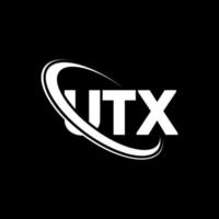 logo utx. lettre utx. création de logo de lettre utx. initiales logo utx lié avec cercle et logo monogramme majuscule. typographie utx pour la technologie, les affaires et la marque immobilière. vecteur