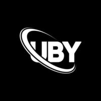 logo ubi. par lettre. création de logo de lettre uby. initiales logo uby liées avec un cercle et un logo monogramme majuscule. typographie uby pour la technologie, les affaires et la marque immobilière. vecteur