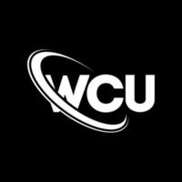 logo de l'ucu. lettre wcu. création de logo de lettre wcu. initiales wcu logo lié avec cercle et logo monogramme majuscule. typographie wcu pour la technologie, les affaires et la marque immobilière. vecteur