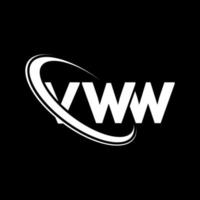logo vww. lettre vww. création de logo de lettre vww. initiales vww logo liées avec un cercle et un logo monogramme majuscule. typographie vww pour la technologie, les affaires et la marque immobilière. vecteur