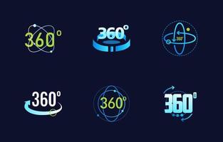 ensemble de logos de technologie 360 vecteur