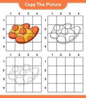 copiez l'image, copiez l'image des pantoufles en utilisant des lignes de grille. jeu éducatif pour enfants, feuille de calcul imprimable, illustration vectorielle vecteur