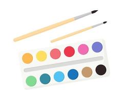 palette d'art avec peintures et pinceaux vecteur