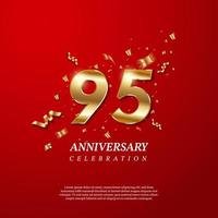 Célébration du 95e anniversaire. nombre d'or 95 vecteur