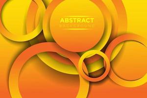 abstrait 3d cercle papercut chevauchement couche fond orange vecteur