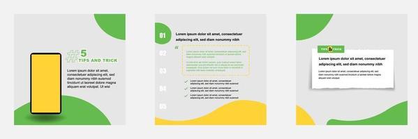 modèle de publication d'astuce de tutoriel sur les médias sociaux vecteur