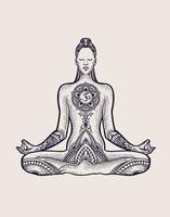 illustration yoga pose femme sur fond blanc